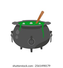 Cauldron, Halloween Vector Illustration, Isolated