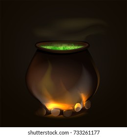A cauldron for Halloween witch. A pot for a witch