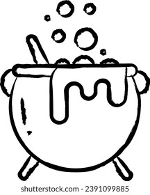 Cauldron hand drawn vector illustrations