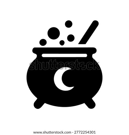 Cauldron Icon Containing potion, brew, magic, and witchcraft icon. Solid icon.