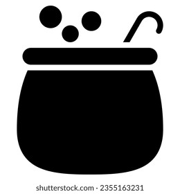 cauldron icon with glyph style and 64 px base. Suitable for website design, logo, app, ui and etc.