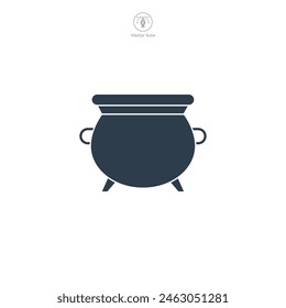 Cauldron Icon Halloween theme symbol vector illustration isolated on white background