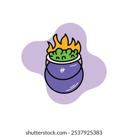 Cauldron icon islote white background vector stock illustration