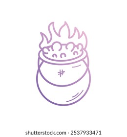 Icono de caldero islote fondo blanco Vector ilustración de stock