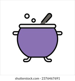 Cauldron icon isolate white background vector stock illustration