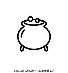 Cauldron Icon. Line Art Style Design Isolated On White Background