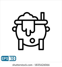 cauldron icon in line style isolated on white background. EPS 10