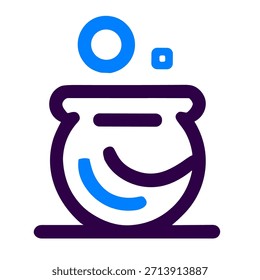 Icono de caldero. Una Ilustración vectorial lineal de caldero aislado sobre fondo blanco.