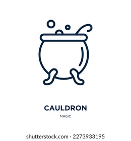 cauldron icon from magic collection. Thin linear cauldron, magic, mystery outline icon isolated on white background. Line vector cauldron sign, symbol for web and mobile