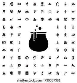 Cauldron icon. set of filled holiday icons.