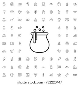 Cauldron icon. set of outline holiday icons.