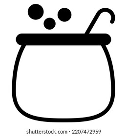 cauldron icon with solid line style. Suitable for website design, logo, app and UI.