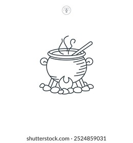 Cauldron icon symbol vector illustration isolated on white background