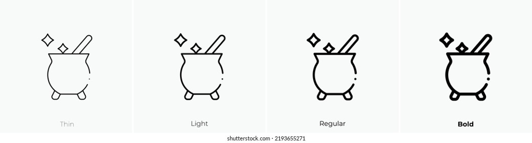 cauldron icon. Thin, Light Regular And Bold style design isolated on white background