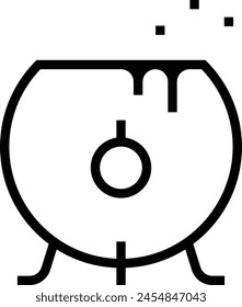 cauldron icon. Thin linear style design isolated on white background