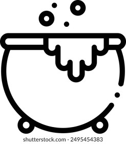 cauldron icon. Thin Linear Style Design Isolated On White Background