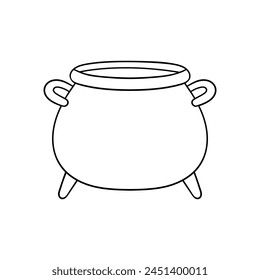 Cauldron icon vector. Boiler illustration sign. Pot symbol. Caldron logo.