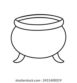 Cauldron icon vector. Boiler illustration sign. Pot symbol. Caldron logo.