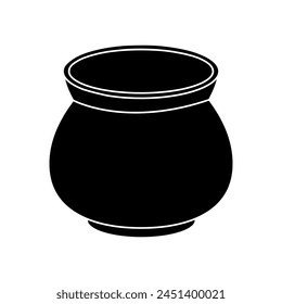 Cauldron icon vector. Boiler illustration sign. Pot symbol. Caldron logo.