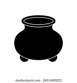 Cauldron icon vector. Boiler illustration sign. Pot symbol. Caldron logo.