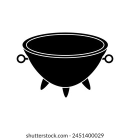 Cauldron icon vector. Boiler illustration sign. Pot symbol. Caldron logo.