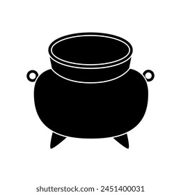 Cauldron icon vector. Boiler illustration sign. Pot symbol. Caldron logo.