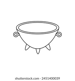 Cauldron icon vector. Boiler illustration sign. Pot symbol. Caldron logo.