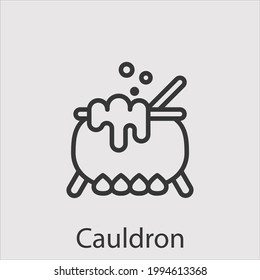 cauldron icon vector icon.Editable stroke.linear style sign for use web design and mobile apps,logo.Symbol illustration.Pixel vector graphics - Vector