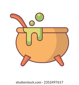 Cauldron icon vector on trendy style for design and print