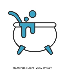 Cauldron icon vector on trendy style for design and print