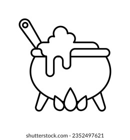 Cauldron icon vector on trendy style for design and print