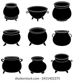 Cauldron icon vector set. Boiler illustration sign collection. Pot symbol. Caldron logo.
