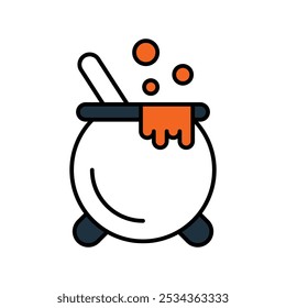 cauldron icon with white background vector stock illustration