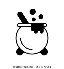 cauldron icon with white background vector stock illustration