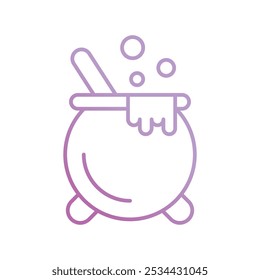 cauldron icon with white background vector stock illustration