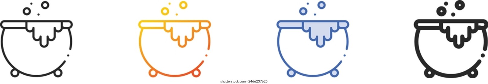 cauldron icon.Thin Linear, Gradient, Blue Stroke and bold Style Design Isolated On White Background