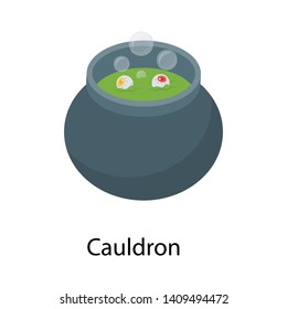 
Cauldron in isometric icon design 
