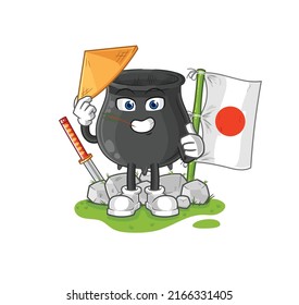 the cauldron japanese vector. cartoon character