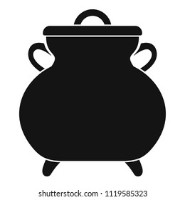 Cauldron kettle icon. Simple illustration of cauldron kettle vector icon for web design isolated on white background