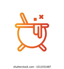 cauldron line color icon sign.cauldron symbol, logo illustration. Different style icons set. Pixel perfect vector graphics - Vector