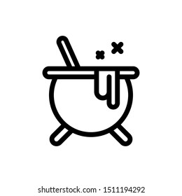 cauldron line icon sign.cauldron symbol, logo illustration. Different style icons set. Pixel perfect vector graphics - Vector