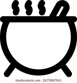 Diseño de icono de estilo de línea de caldero