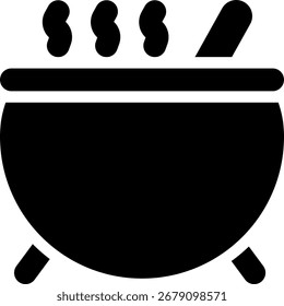 Diseño de icono de estilo de línea de caldero