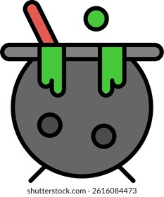 Cauldron Line Vector Icon Design