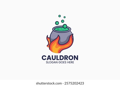 Cauldron Logo Template. Vector Illustration