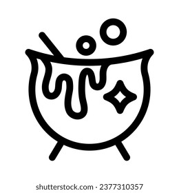 cauldron magic potion icon on White Background. Halloween line icons collection. Vector illustration.