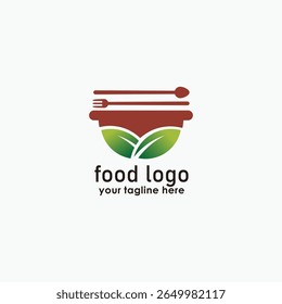 cauldron and natural food logo template, elegant restaurant logo concept