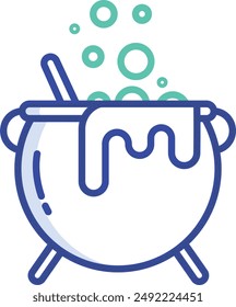 Cauldron outline color vector illustration