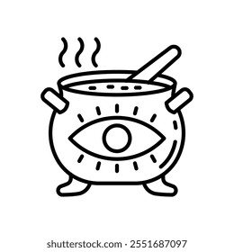 Cauldron Outline Icon, Vector illustration