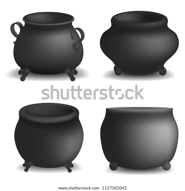 Download Cauldron Pot Halloween Mockup Set Realistic Stock Vector Royalty Free 1127582042